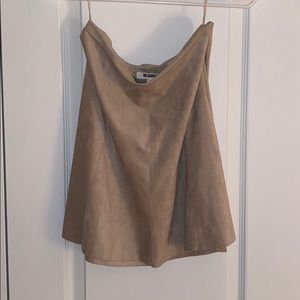 BB Dakota Tan Suede Skirt